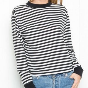 Brandy Melville Black and White Striped Long Sleeve